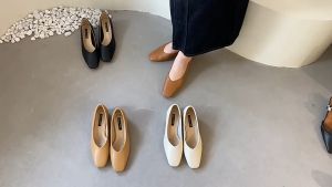 TOP TREND PH Comfortable Mid-Heel Block Pumps Daily Wear Black brown Cream Nude Business Formal Close SHOES