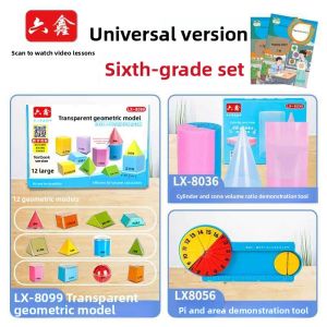 MONLEYTA | Transparent 3D Geometric Model Perspective Decomposition Graphical Teaching Aids Primary School Full Set Mathematics Model