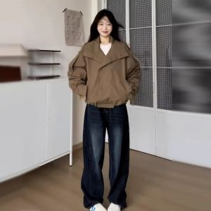 LIRENQING | Áo Khoác Trench Coat Ngắn Đẹp Kiểu Hàn Quốc