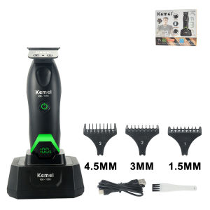 Kemei | Kemei KM-1386 Professional Hair Cutter 8000RPM DLC Blade with Base Charger LED Display 2000mAh Barber Mens Haircut Machine