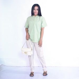 Oralia Atasan OverSize / Atasan Lengkap L 2L 4L Model Blus Jumbo Kerja / Pakaian Kekinian / Atasan Over Size Kantor Kerja / Blus Bigsize Formal Bahan Katun / Baju Model Tangan Pendek Panjang Polos Crew Neck Dusty Pink Turkish Green Sage Soft Pink