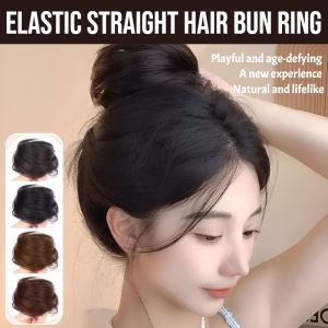 Elastic Straight Hair Bun Ring High Elasticity Women Hair Net Bun Fluffy Natural Hair Accessories Styling Tools