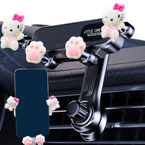 ที่วางโทรศัพท์ในรถยนต์แบบแรงโน้มถ่วงลายเฮลโลคิตตี้ สำหรับโทรศัพท์มือถือขนาด 4.7-7 นิ้ว ที่ยึดโทรศัพท์ในช่องแอร์รถยนต์ ที่วางโทรศัพท์แบบกันกระแทก ใช้ได้กับ GPS