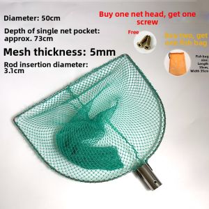Stainless Steel Fishing Net Head Ultra Hard Robust Small Eye Fish Shrimp Deepening Net Pocket for Outdoor Camping Travel Gear