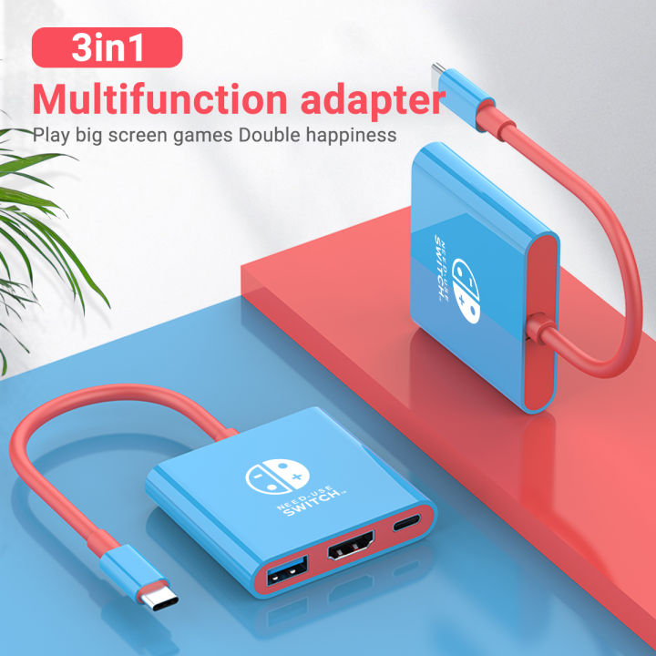 Portable Nintendo Switch Docking Station TYPEC Hub with HDMI and USB 3