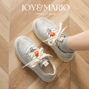 J&M Heightening Thick Bottom Shoes Womens Fashion Cross Strap Leather Upgraded Fall Winter New Style Padded Flat Shoes