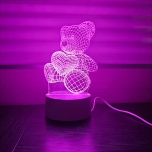 Pink Romantic Confession I LOVE YOU 3D Night Light Gift Light for Lovers Bedroom Decoration Atmosphere Light