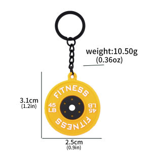 PVC Mini Barbell Plates Key Chain Kettlebells Creative Dumbbells Keyring Water Cups Bag Charm Fitness Series Pendant Jewelry