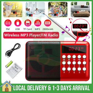 Portable Mini FM Radio USB TF MP3 Digital Radio Speaker U Dish Music Player Telescopic Antenna Handsfree Pockets Receiver Outdoor 收音機
