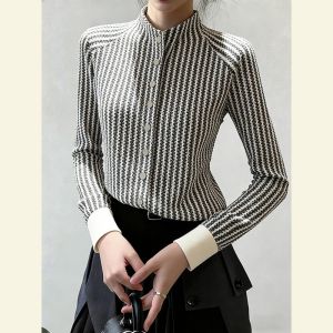 SHANGSHA | Unique Designed Luxurious Loose Stripe Shirt