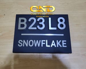 3D Home address stainless plate