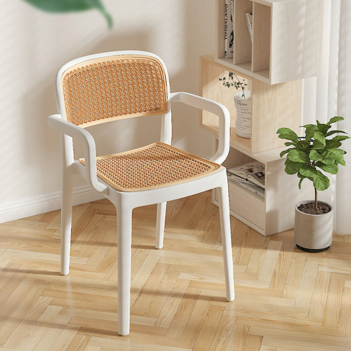 Plastic Chair Dining Chair Rattan Chair Household Thickened Armchair