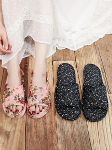 Linen Slippers Womens Indoor Home Use Cotton Home Silent Cloth Art Floor Slippers Soft Bottom Noise Reduction Four Seasons