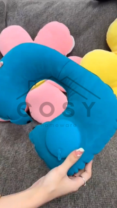 COSY Bantal Leher Auto Pompa Travelling Bentuk U / Bantal Leher Nyaman Kualitas Tinggi / Inflatable Travel Neck Pillow U-Shaped