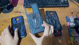 Casing HP Untuk Infinix Note 7 Lite Soft Case Kickstand Armor Belt Clip Terbaru