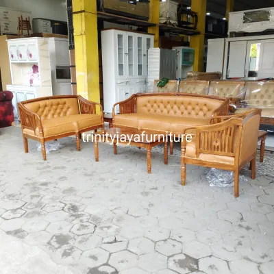 Sofa Jati Seraton 321+ 1 Meja Utama + 2 Meja Sudut/trinityjayafurniture
