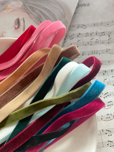 ริบบิ้นผ้ากำมะหยี่แฮนด์เมด DIY สำหรับทำผม คลิปผม ริบบิ้นผ้ากำมะหยี่ ความรู้สึกระดับมisting ผลิตในเกาหลี