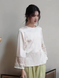 JK&JS | Áo Thun Tàu Cổ Dài Chất Liệu Satin Jacquard