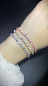 Fashion 2.5mm Zirconia Tennis Bracelet for Women Crystal Charm Designer Tennis Thin Chain Bracelet on Hand Wedding Jewelry