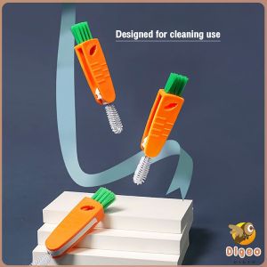 Digeo Multifunctional Cup Lid Cleaning Brush Cup Cover Lid Cleaner Mini Cute Carrot Cleaning Brush