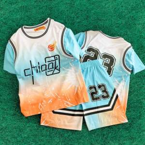 11-43kg Bộ thể thao bé trai cổ bo thun dệt thun lạnh 3D hip hop thun mềm mịn bền đẹp 5715