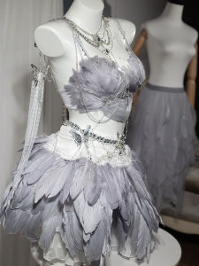 IEDM Love Electric Syllable Fashion DJ Nightclub Bar Disco Performance DS Performance Angel Photo Feather Tutu Suit