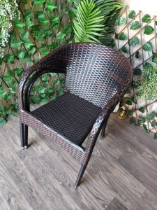 Large Courtyard Single Chair Wicker Backyard Outdoor Balcony Handwoven Seat Furniture Elderly People Use with Armrests
