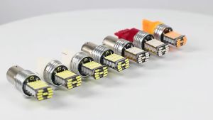 MODIFIKASIMARKET - BOLA LAMPU REM MOTOR MOBIL LED REM BRAKE BAY15D BAYONET 2 KAKI 1157 45 MATA 45 TITIK DC 12 VOLT