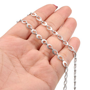 เครื่องประดับห่วงโซ่รูปไข่สแตนเลสโซ่สร้อยคอสร้อยข้อมือวัสดุ DIY