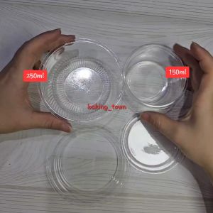 10pcs - 250ml Gelas KOREAN dessert box cup kotak mika kue puding tiramisu gelato ice cream cup