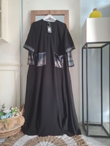 xaquila black joza clothing xaquila ceruty joza dress hitam joza gamis ceruty joza