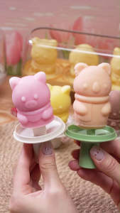 Set 3 khuôn kem ECOCO dễ thương cho bé thế hệ mới Dụng cụ làm kem cao cấp nhựa PP silicon an toàn sức khoẻ 25021