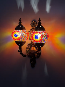 Two Heads Turkish Style Wall Lights Home Decoration Mediterranean Mosaic Wall Lamps Hand-made Lights