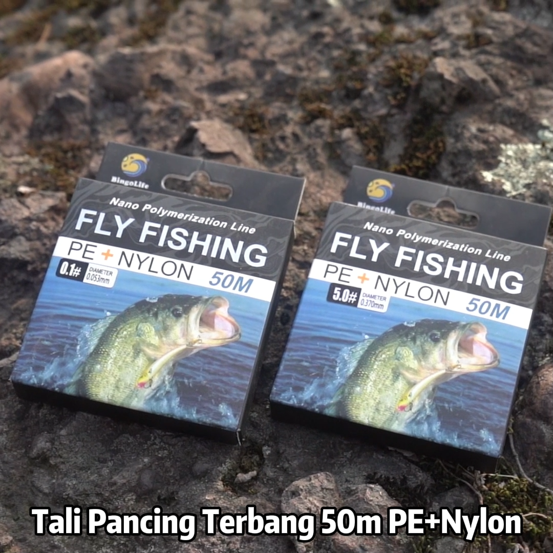 Bingolife 50m PE+nilon Benang Utama Tarik Kuat Antigigitan Transparan Lembut