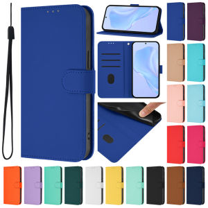 Anti-Fall Protective Case for Infinix Hot 50i 4G/Smart 9 4G Flip Cover Silicone Soft Case Card Insert Full Edge Protection Shell Stand Pure Color PU
