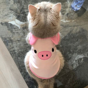 Adorable Cat Winter Vest Pet Clothing Comfortable Warm Polyester Fiber Small Pig Sweater Toy Bichon Doggie Coat for Daily Outdoor Use