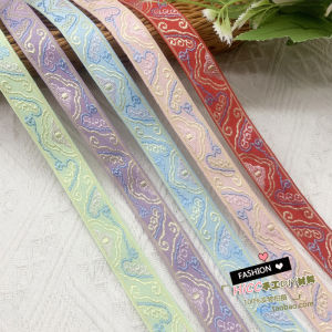 New 2cm Chinese Ethnic Style Embroidered Cloud Pattern Decorative Silk Ribbon DIY Hair Accessories Hair Clips Clothing Accessories