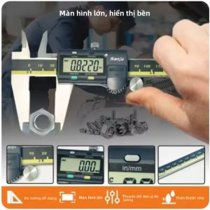 Thước Cặp Kỹ Thuật Số NanJu Công Cụ Đo Độ Mài Mòn Bằng Thép Không Gỉ Có Độ Chính Xác Cao Độ Phân Giải 001mm Tùy Chọn 150/200/300mm