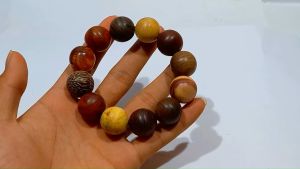 Gelang kayu kombinasi 12 kayu bertuah kayu langka 20 mm