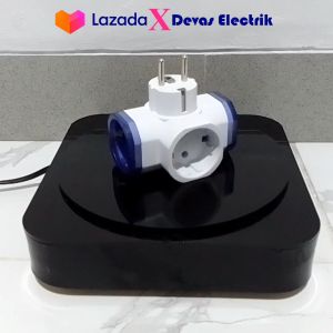 Steker T Arde Dutron 3 Cabang 3 Lubang DV STA 01 HG Sudah SNI - ORI