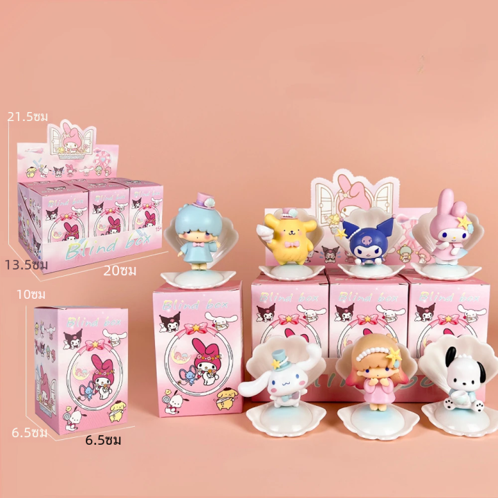 Sanrio กล่องตาบอด Kawaii Kuromi Cinnamoroll รูปสุนัขตุ๊กตาของเล่นชุด ...