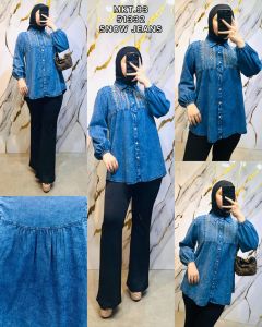 Kemeja Jeans Bordir haurashop