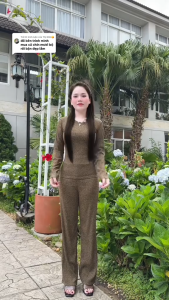 Đồ bộ gân đũa lạnh cổ Tròn - tay dài - quần Suông chất vải thun gân đũa lạnh  co dãn dày dặn quần có 2 túi.