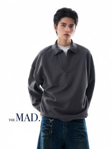 MADWITCH | Áo Hoodie Vintage Thoáng Mát Màu Đơn Giản Cổ Xếp