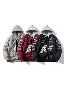 เสื้อแจ็คเก็ตบินสไตล์ย้อนยุคสไตล์อเมริกัน ทรงหลวม ผ้าฝ้าย หนา สำหรับผู้ชายและผู้หญิง ฤดูใบไม้ร่วง 2024 ปกติ แขนยาว ปกติ