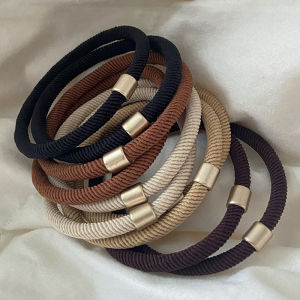 5pcs tóc không nối ban nhạc với đàn hồi cao Dây thun cột tóc dây buộc tóc cho phụ nữ đầu dây thừng