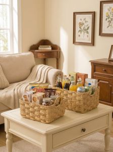 AMU·PIGGY | High-Aesthetics Vintage Style Woven Snack Storage Basket