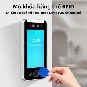 Máy Kiểm Soát Truy Cập Chấm Công Sinh Trắc Học Động LUCKING DOOR 5in AI Kết Nối TCP/IP WIFI Nhận Diện Vân Tay & Khuôn Mặt Màn Hình HD 1080P
