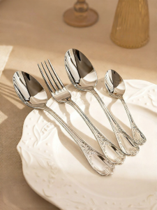 MODERN SWEETHOME | Steak Cuttable Food Grade Stainless Steel Dinnerware Set