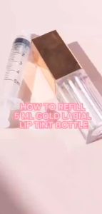 Gold Labial Classy Lip Tint Bottle 4 pcs 5ml - Transparent with metallic caps applicator wand compact design.